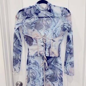 Shein galaxy mock neck romper